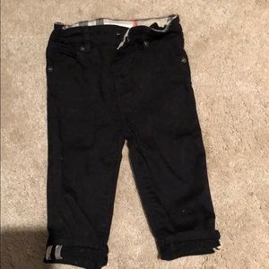Baby boy Burberry black stretch twill pants